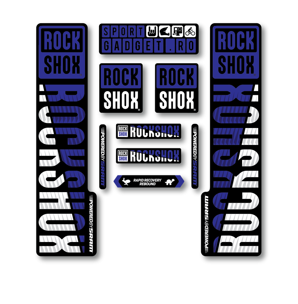 Stickere RockShox V3 Replica Decal Kit Blue/White
