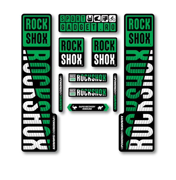 Stickere RockShox V3 Replica Decal Kit Green/White