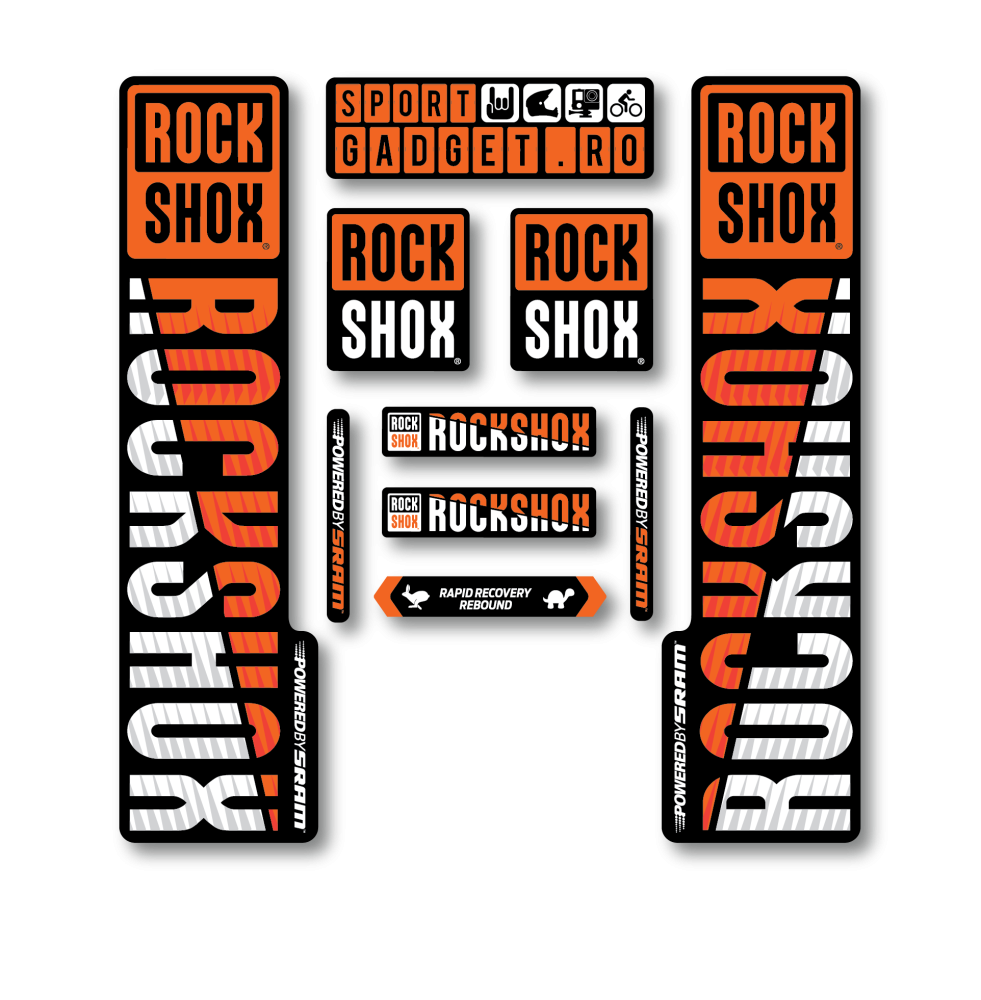 Stickere RockShox V3 Replica Decal Kit Orange/White