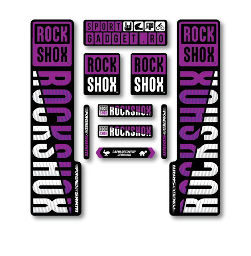 Stickere RockShox V3 Replica Decal Kit Purple/White