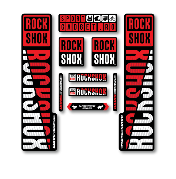 Stickere RockShox V3 Replica Decal Kit Red/White