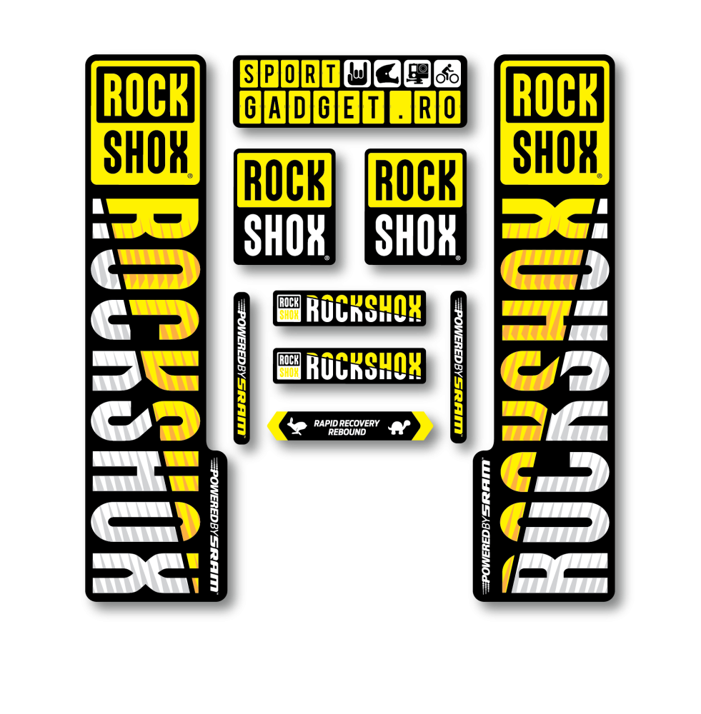 Stickere RockShox V3 Replica Decal Kit Yellow/White