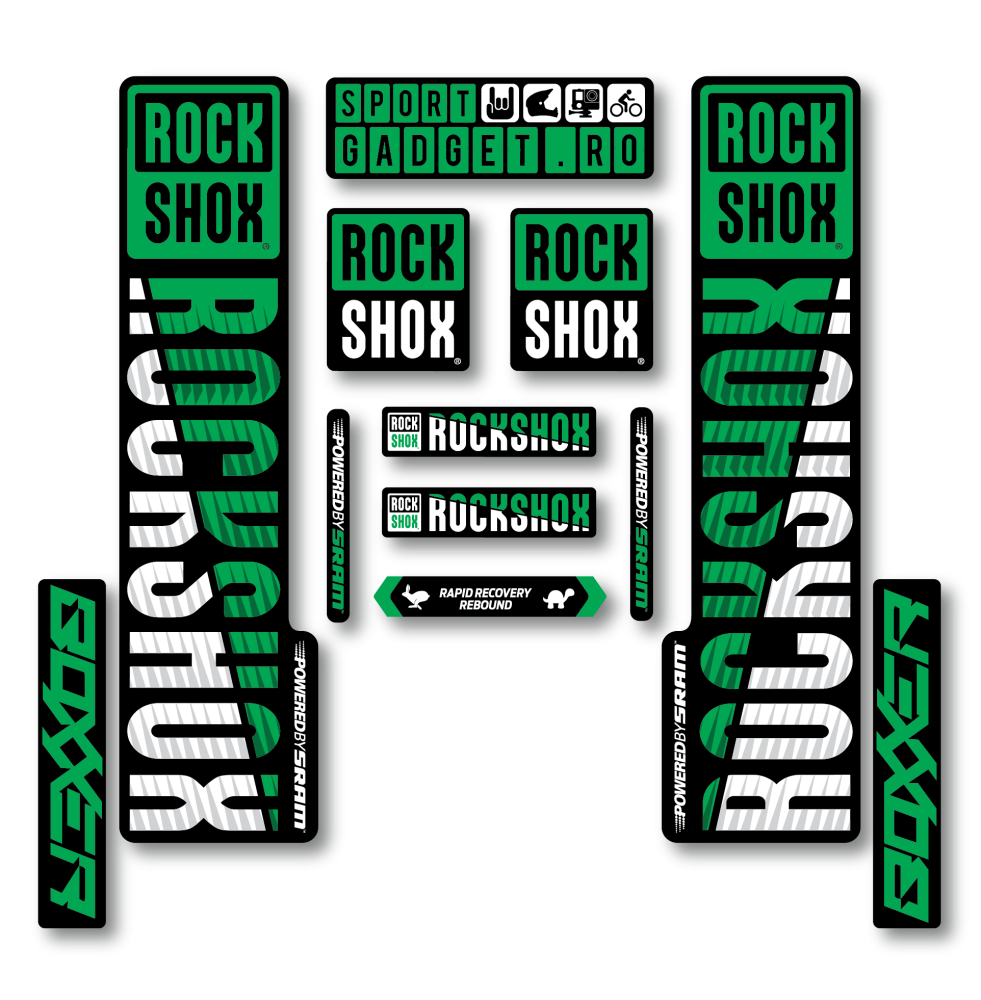 Stickere RockShox Boxxer V3 Replica Decal Kit Green/White