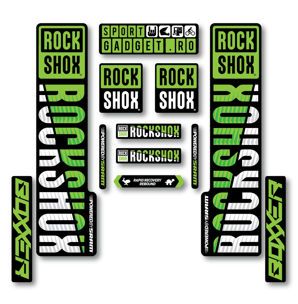 Stickere RockShox Boxxer V3 Replica Decal Kit Lime/White