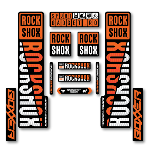 Stickere RockShox Boxxer V3 Replica Decal Kit Orange/White