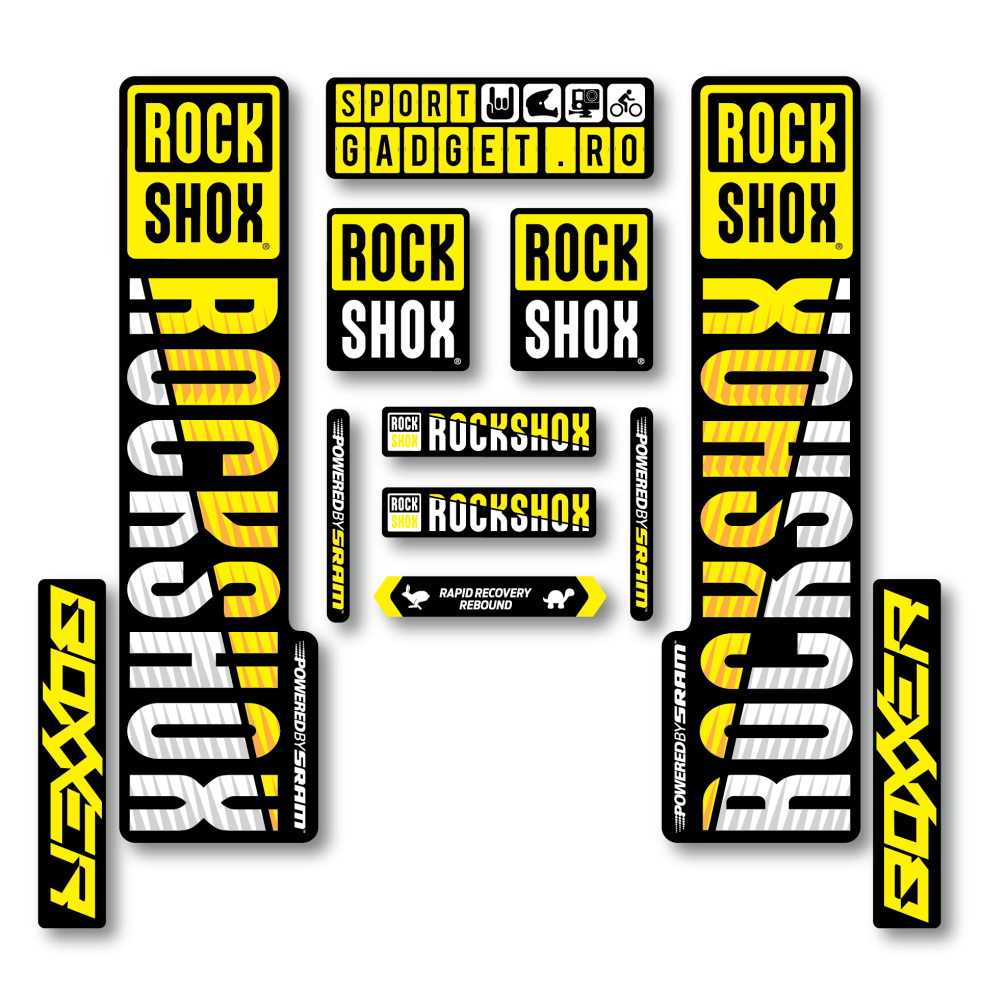 Stickere RockShox Boxxer V3 Replica Decal Kit Yellow/White