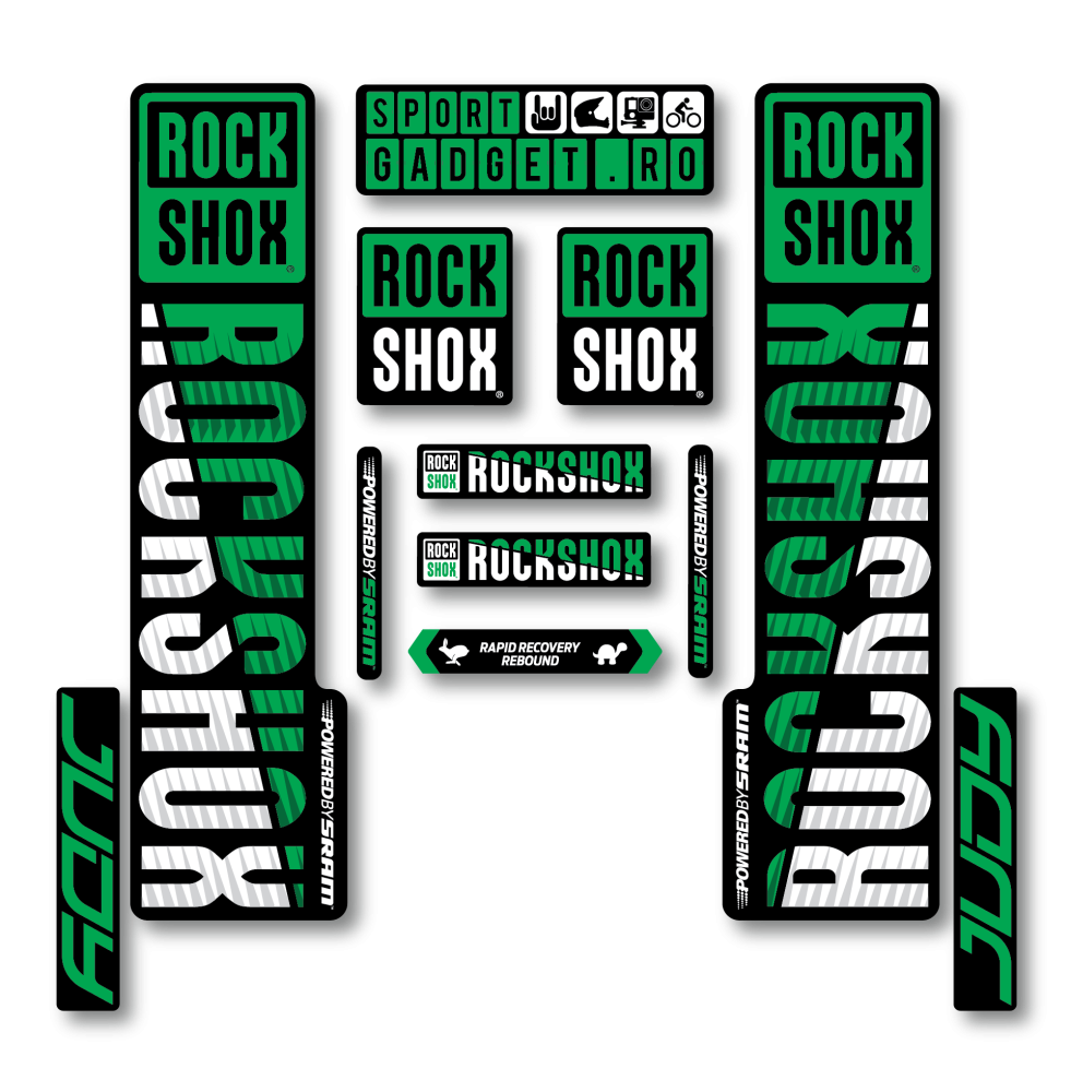 Stickere RockShox Judy V3 Replica Decal Kit Green/White