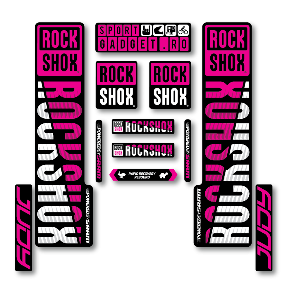 Stickere RockShox Judy V3 Replica Decal Kit Magenta/White