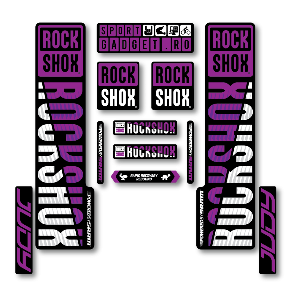 Stickere RockShox Judy V3 Replica Decal Kit Purple/White