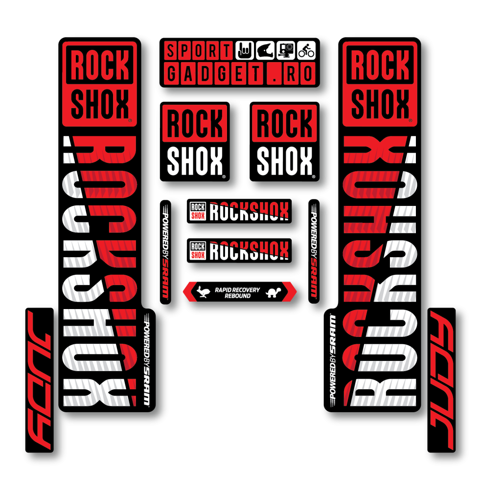 Stickere RockShox Judy V3 Replica Decal Kit Red/White