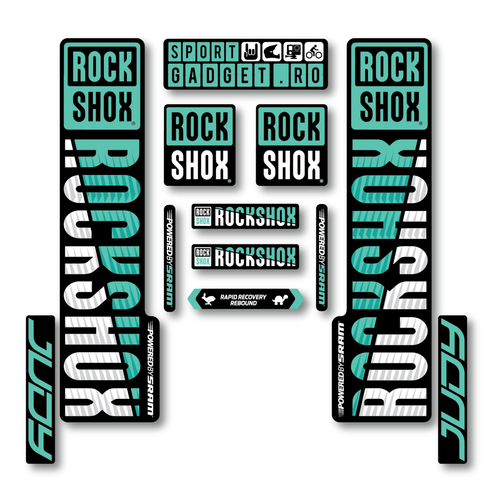 Stickere RockShox Judy V3 Replica Decal Kit Turqoise/White