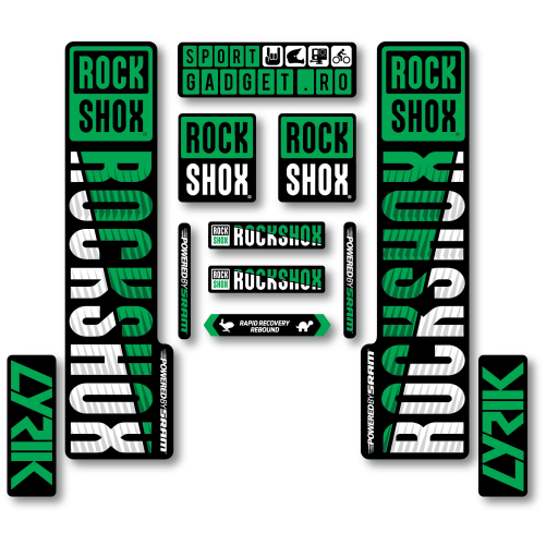 Stickere RockShox Lyrik V3 Replica Decal Kit Green/White