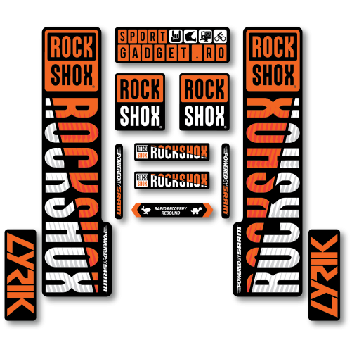 Stickere RockShox Lyrik V3 Replica Decal Kit Orange/White