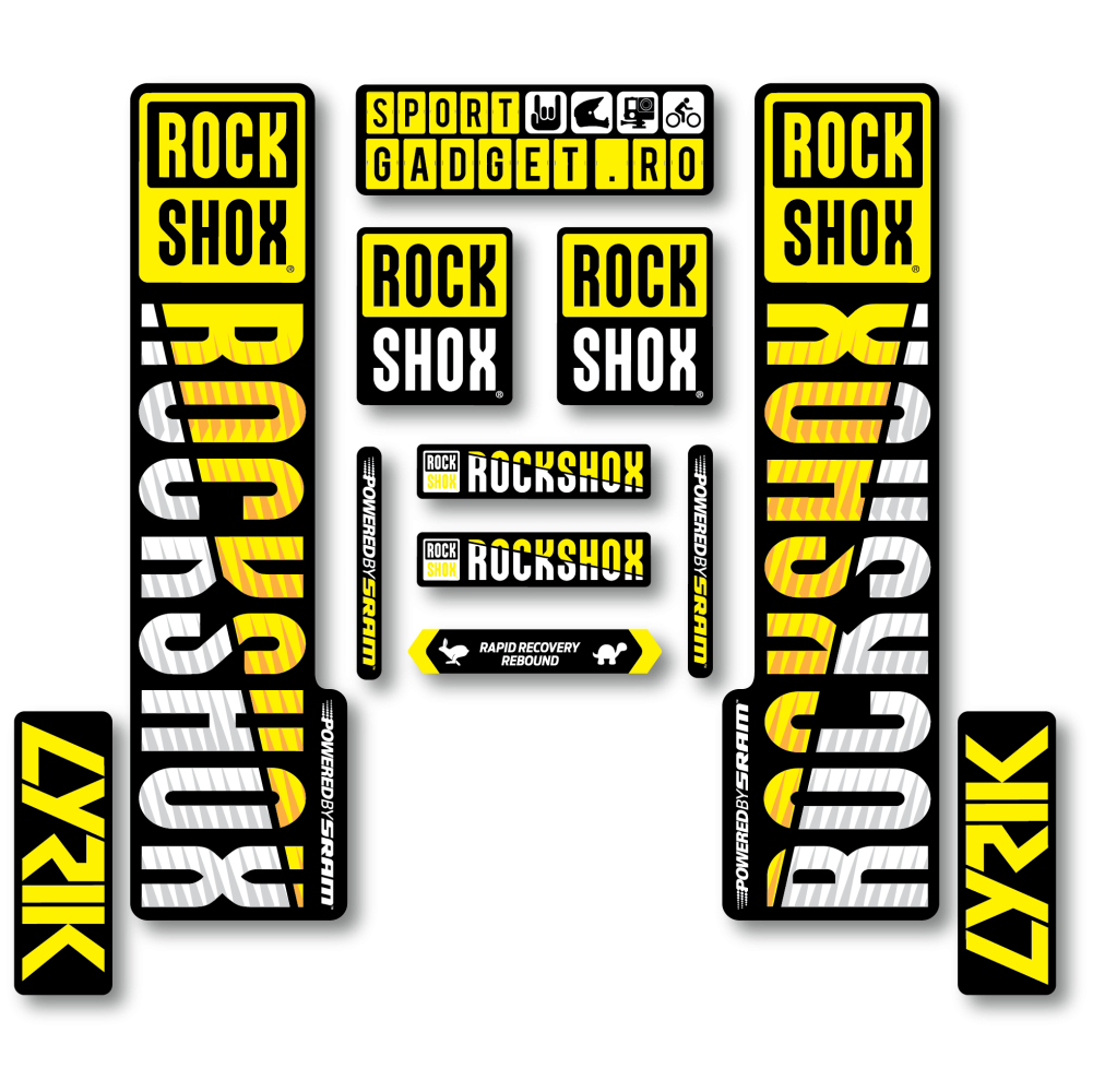 Stickere RockShox Lyrik V3 Replica Decal Kit Yellow/White