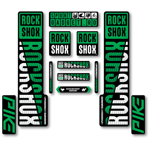 Stickere RockShox Pike V3 Replica Decal Kit Green/White