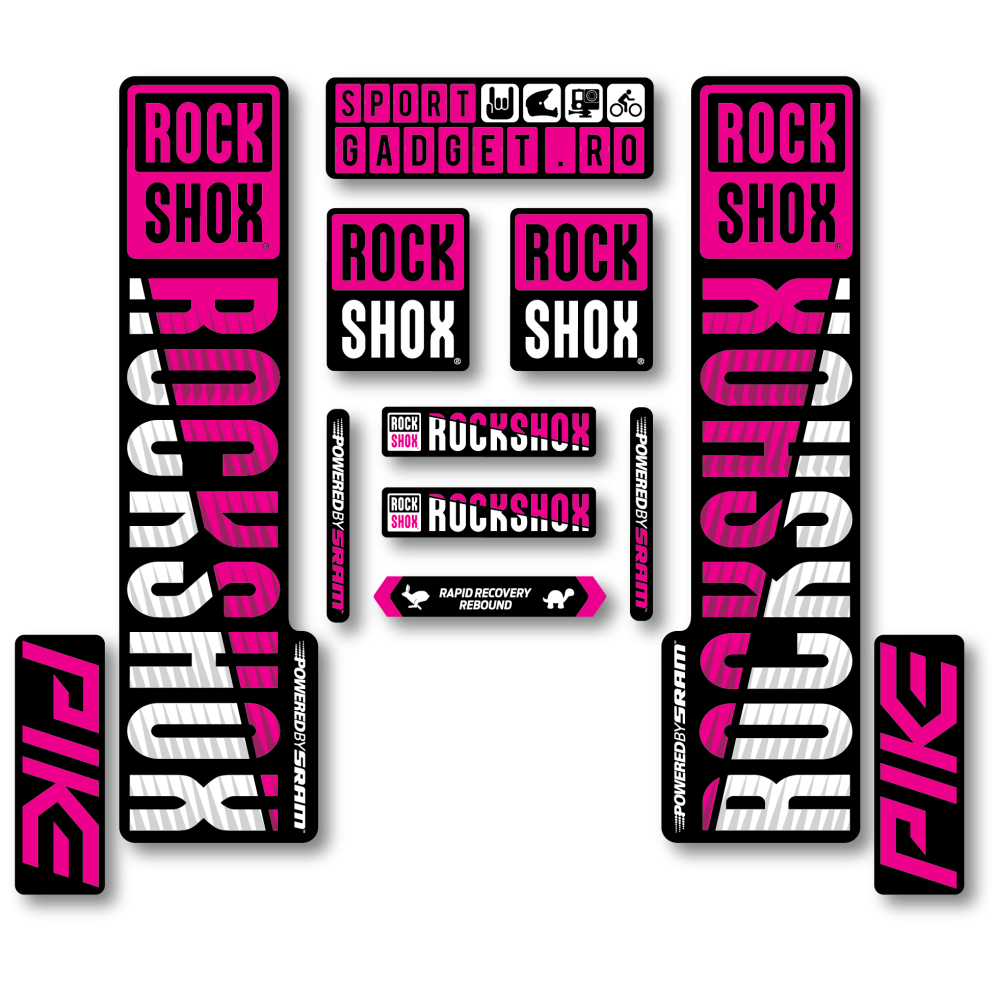 Stickere RockShox Pike V3 Replica Decal Kit Magenta/White