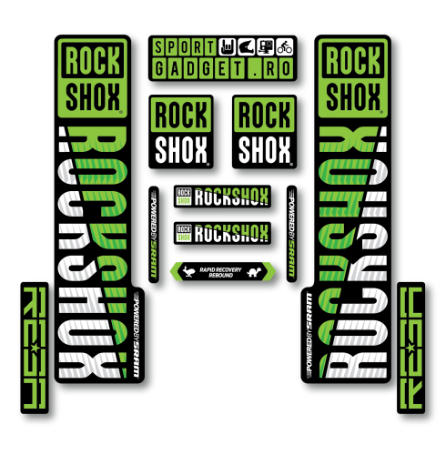 Stickere RockShox Reba V3 Replica Decal Kit Lime/White