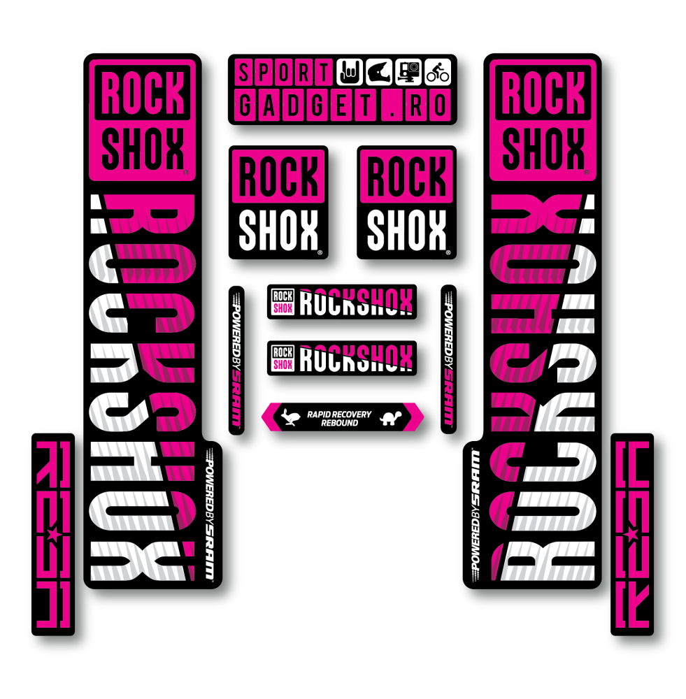 Stickere RockShox Reba V3 Replica Decal Kit Magenta/White