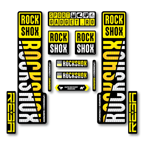 Stickere RockShox Reba V3 Replica Decal Kit Yellow/White