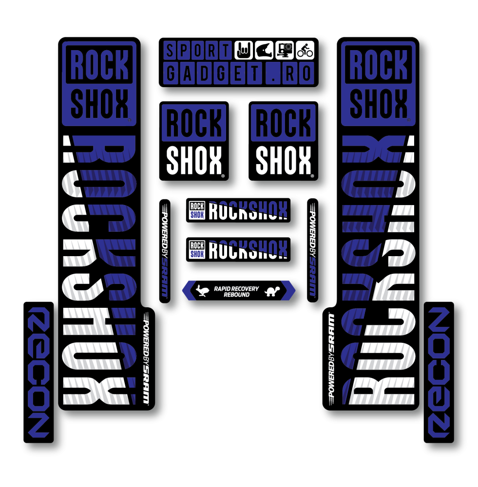 Stickere RockShox Recon V3 Replica Decal Kit Blue/White