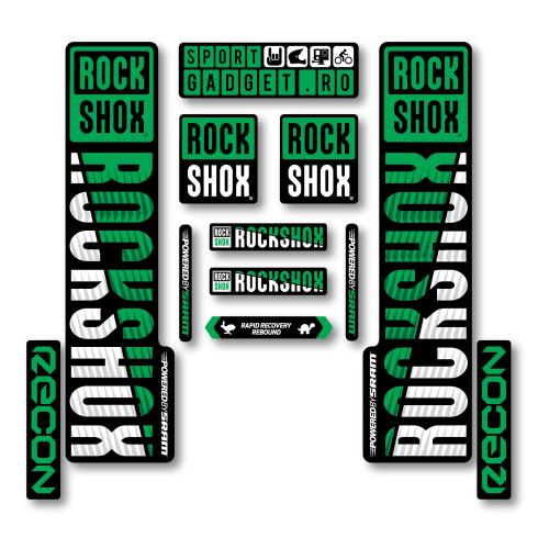 Stickere RockShox Recon V3 Replica Decal Kit Green/White