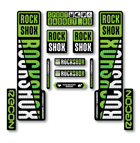 Stickere RockShox Recon V3 Replica Decal Kit Lime/White