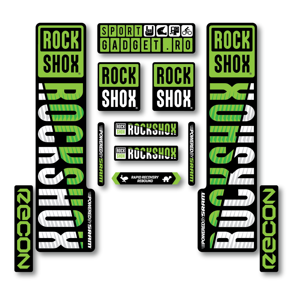 Stickere RockShox Recon V3 Replica Decal Kit Lime/White