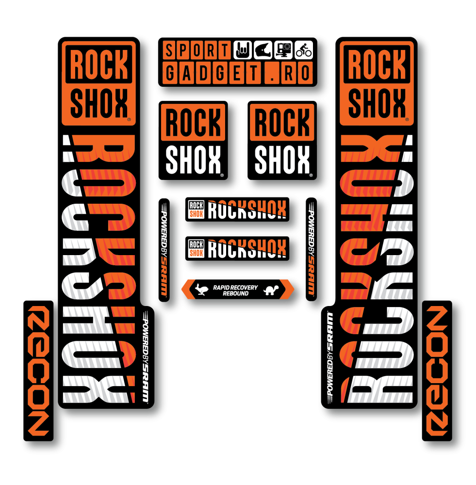 Stickere RockShox Recon V3 Replica Decal Kit Orange/White
