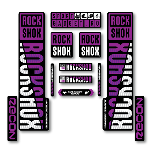Stickere RockShox Recon V3 Replica Decal Kit Purple/White