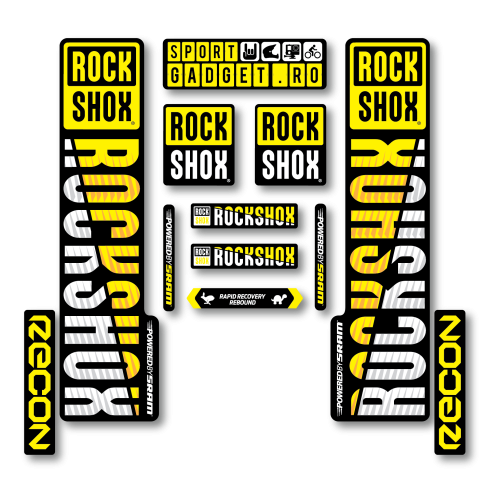 Stickere RockShox Recon V3 Replica Decal Kit Yellow/White