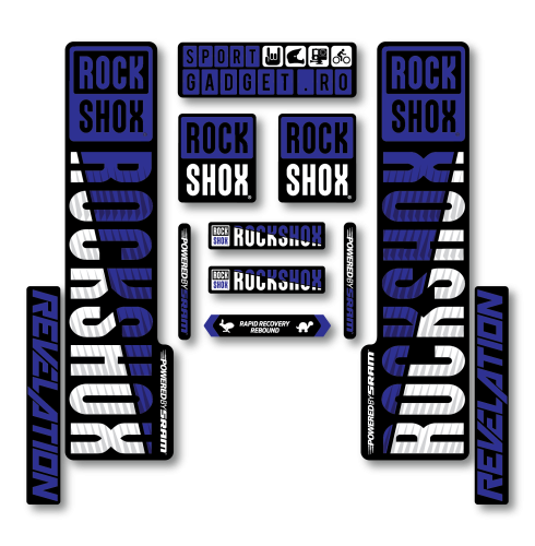 Stickere RockShox Revelation V3 Replica Decal Kit Blue/White