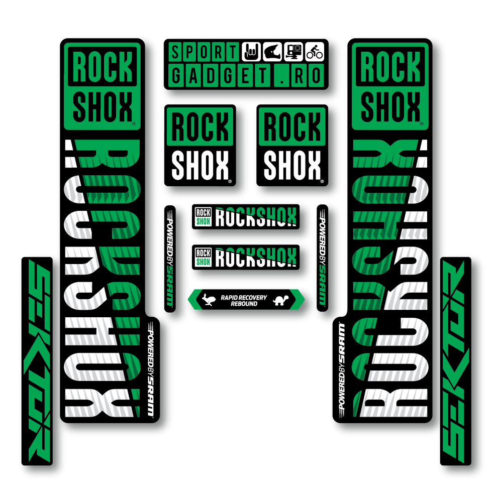 Stickere RockShox Sektor V3 Replica Decal Kit Green/White