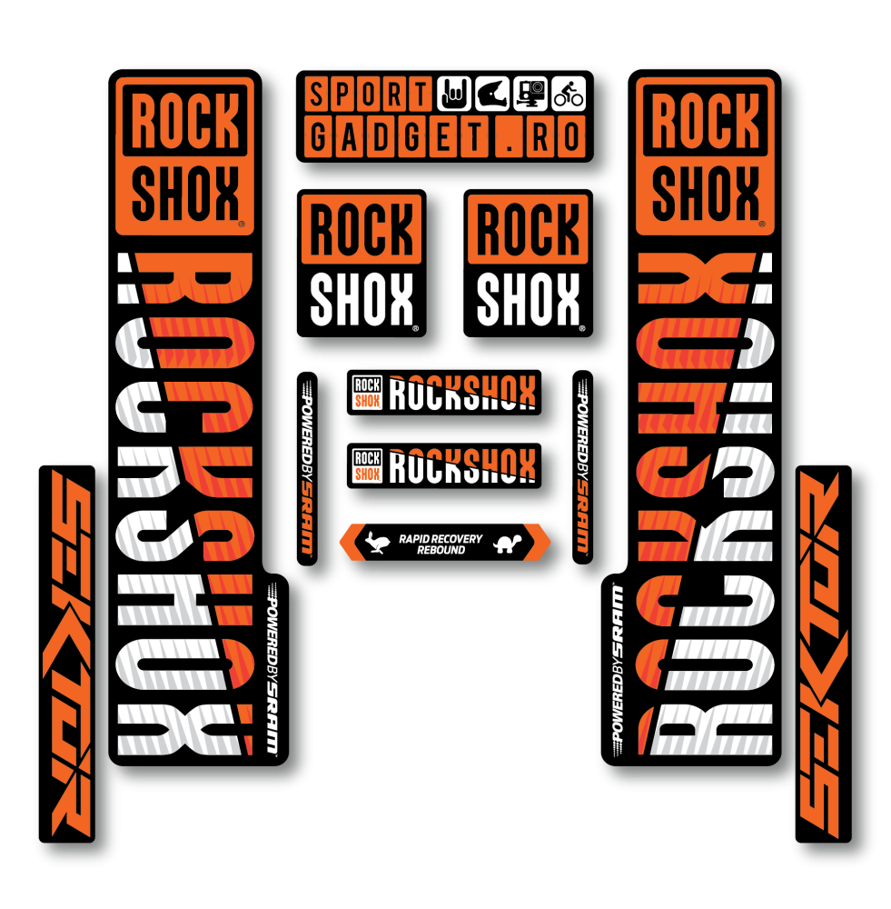 Stickere RockShox Sektor V3 Replica Decal Kit Orange/White