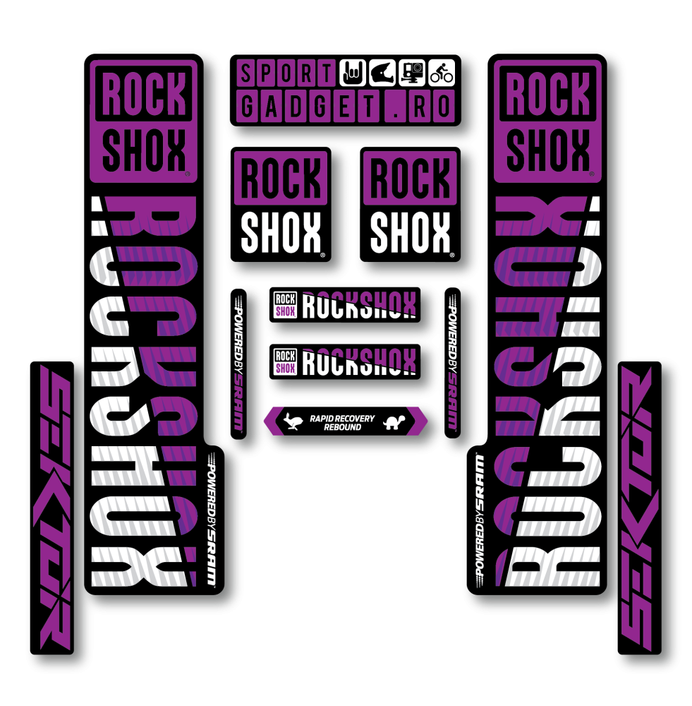 Stickere RockShox Sektor V3 Replica Decal Kit Purple/White