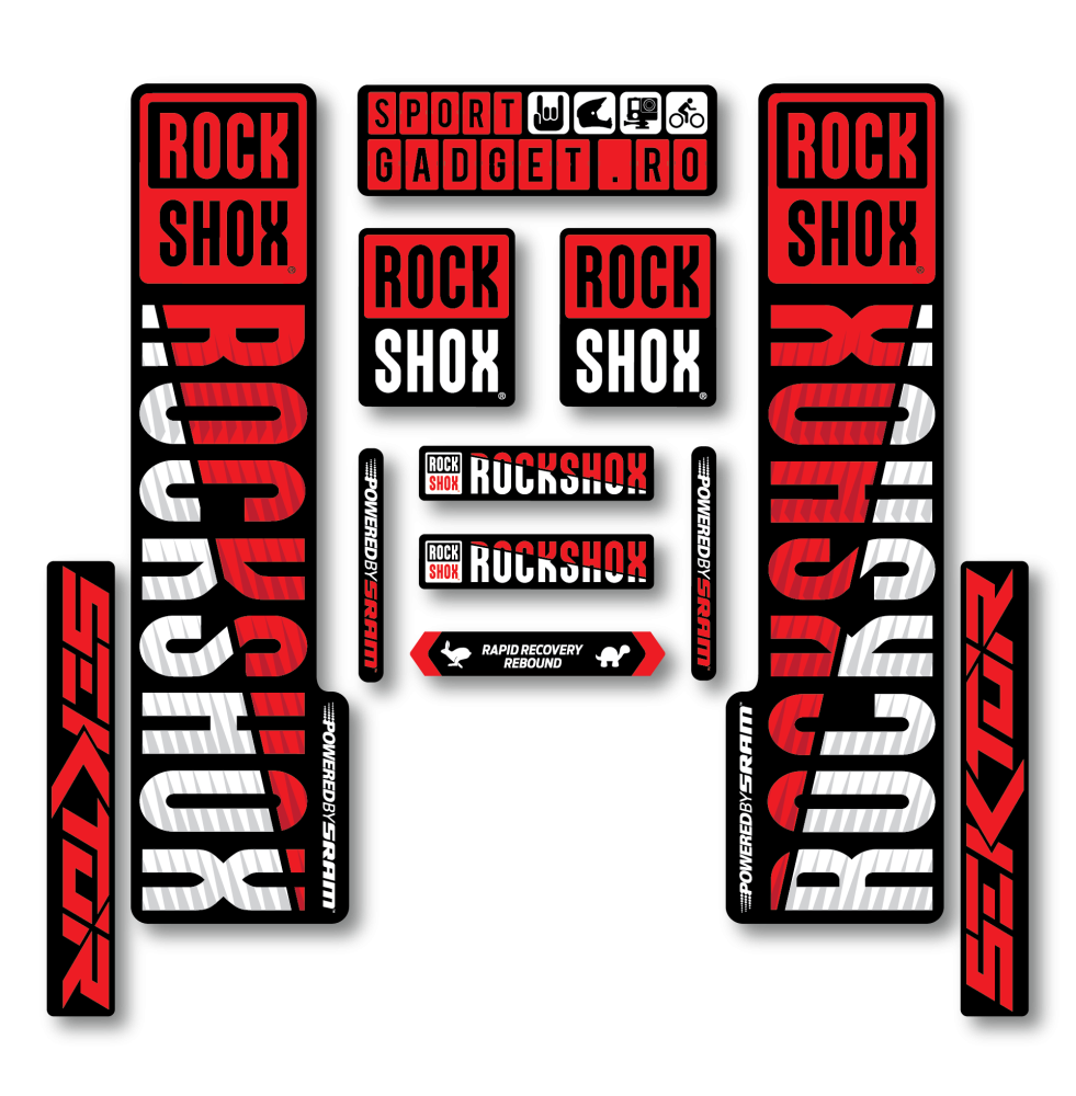 Stickere RockShox Sektor V3 Replica Decal Kit Red/White
