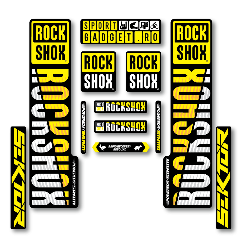 Stickere RockShox Sektor V3 Replica Decal Kit Yellow/White