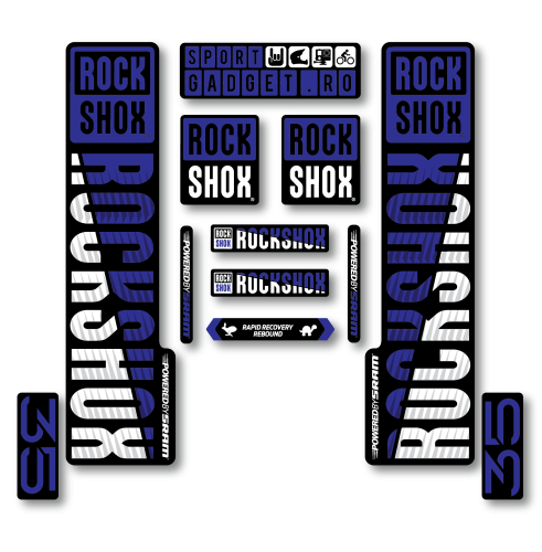 Stickere RockShox XC 35 V3 Replica Decal Kit Blue/White