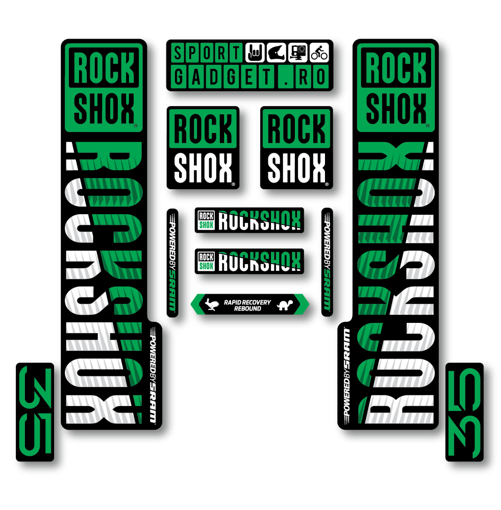 Stickere RockShox XC 35 V3 Replica Decal Kit Green/White