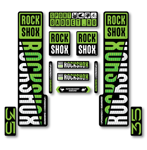 Stickere RockShox XC 35 V3 Replica Decal Kit Lime/White