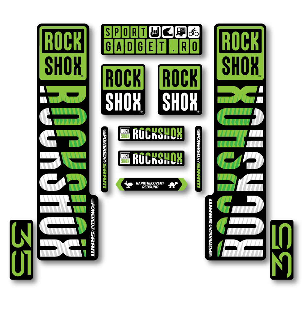 Stickere RockShox XC 35 V3 Replica Decal Kit Lime/White