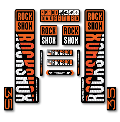 Stickere RockShox XC 35 V3 Replica Decal Kit Orange/White