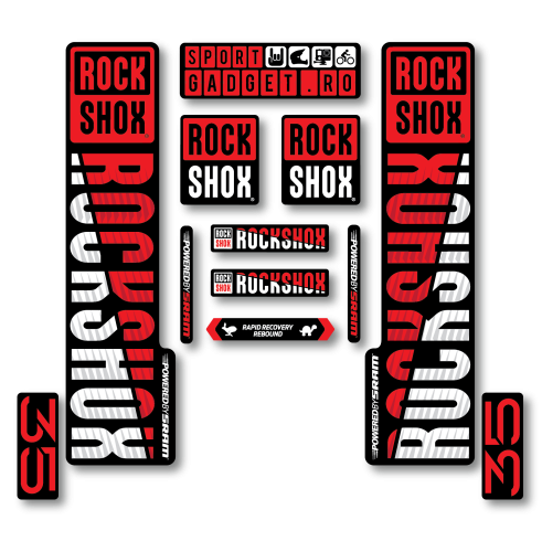 Stickere RockShox XC 35 V3 Replica Decal Kit Red/White