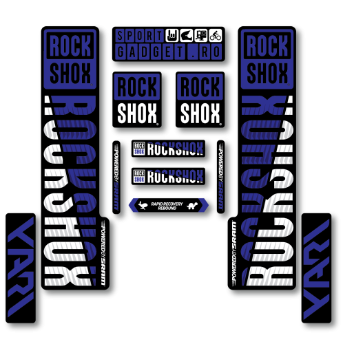 Stickere RockShox Yari V3 Replica Decal Kit Blue/White