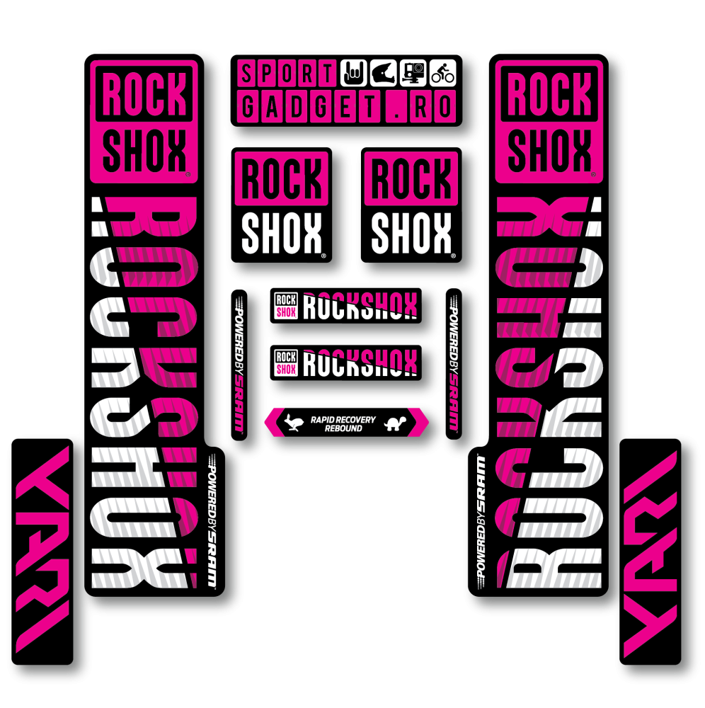 Stickere RockShox Yari V3 Replica Decal Kit Magenta/White