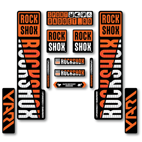 Stickere RockShox Yari V3 Replica Decal Kit Orange/White