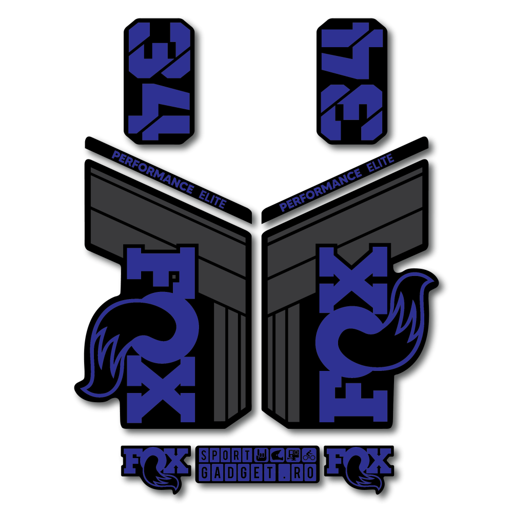 Stickere Fox 34 Performance Elite V1 Replica Decal Kit Midnight/Blue