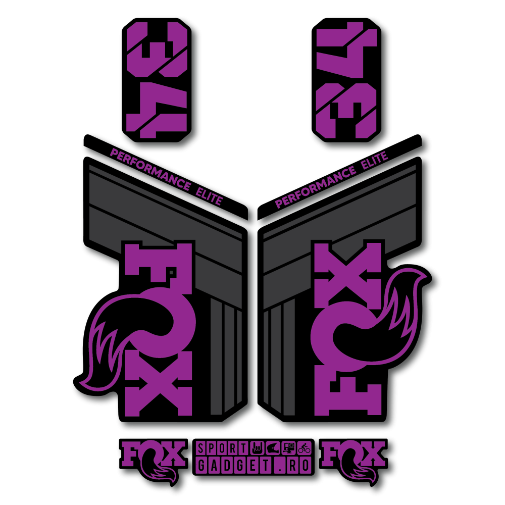 Stickere Fox 34 Performance Elite V1 Replica Decal Kit Midnight/Purple