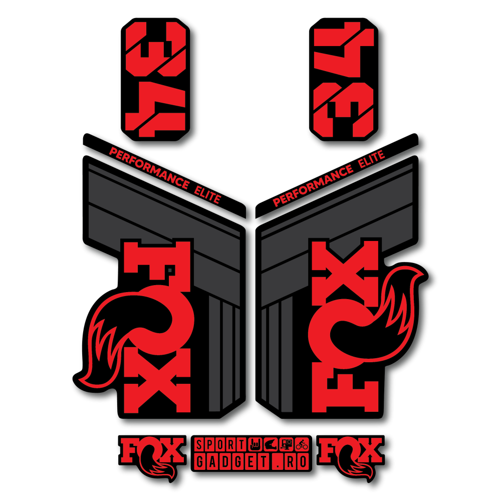 Stickere Fox 34 Performance Elite V1 Replica Decal Kit Midnight/Red