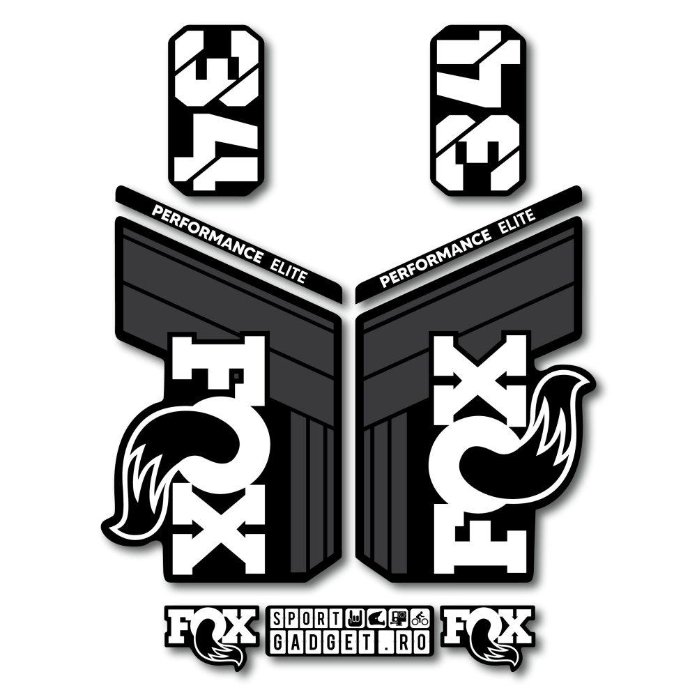 Stickere Fox 34 Performance Elite V1 Replica Decal Kit Midnight/White