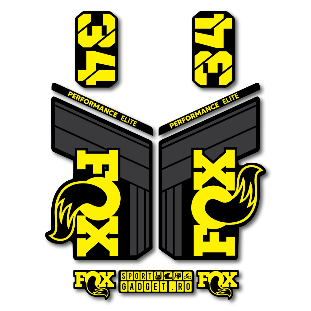 Stickere Fox 34 Performance Elite V1 Replica Decal Kit Midnight/Yellow